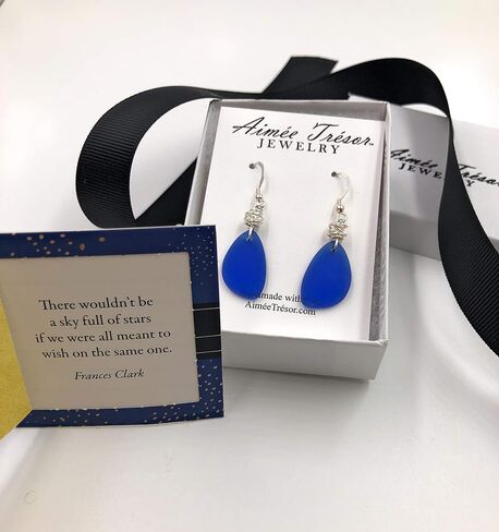 Popular Recycled Sea Glass Earrings on Sterling Silver Hooks in Saudi Arabia