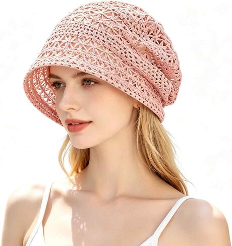 Women's Sparkly Lace Beanie Hat for Women, Lightweight Breathable Knit Skull Cap,Fashion Slouchy Beanie in Saudi Arabia