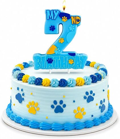 3rd Birthday Candle, Blue Paw Print Number 3 Candle, Dog Themed 3rd Birthday Cake Topper for Boys and Girls Birthday Party Decorations (Number 3) in Saudi Arabia