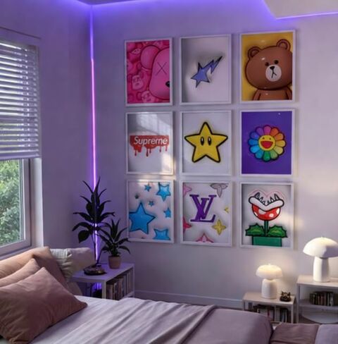CREAARO Hypebeast Posters Trendy Wall Decor Sneakerhead Room Decor For Teen Boys Room Girl Wall Collage Art Prints Glass Effect Painting 9pcs set 8x10 inch in Saudi Arabia