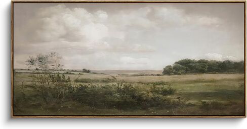 InSimSea Extra Large Framed Vintage Wall Art, Living Room Country Farmhouse Decor, Flower Meadow Landscape Paintings, Canvas Prints, Retro Scenery Long Pictures for Bedroom Above of Bed,24x48inch in Saudi Arabia