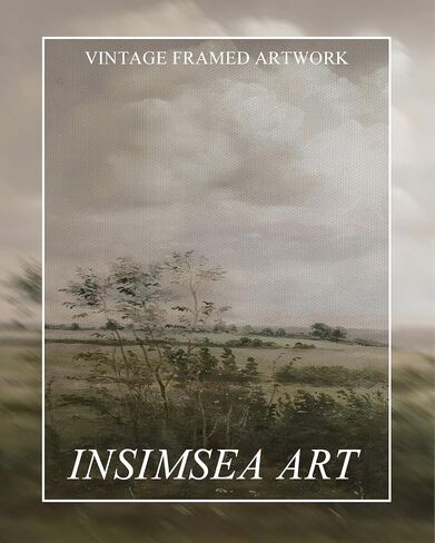 InSimSea Extra Large Framed Vintage Wall Art, Living Room Country Farmhouse Decor, Flower Meadow Landscape Paintings, Canvas Prints, Retro Scenery Long Pictures for Bedroom Above of Bed,24x48inch in Saudi Arabia