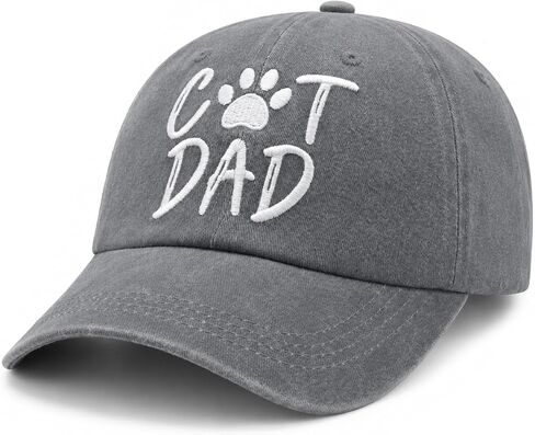 Waldeal Cat Dad Hat for Men, Embroidered Adjustable Cotton Baseball Cap, Funny Fathers Day Birthday for Cat Lovers in Saudi Arabia