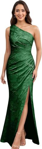 One Shoulder Floral Mother of The Bride Dresses for Women Chiffon Mermaid Long Formal Evening Gowns with Slit in Saudi Arabia