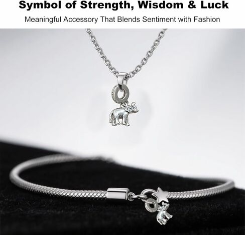 Elephant Charm 925 Sterling Silver For Bracelets Women Necklaces Pendants Animal Jewelry Accessories S925 Bracelet Cute Present in Saudi Arabia