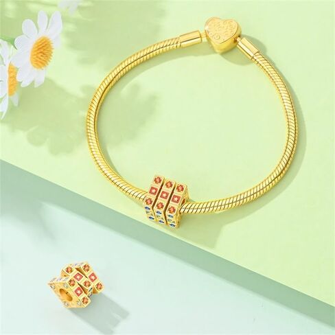 Gold Charms for Pandora Bracelets and Necklaces 925 Sterling Silver Bead charm for Women DIY Fashion Jewelry Gifts in Saudi Arabia