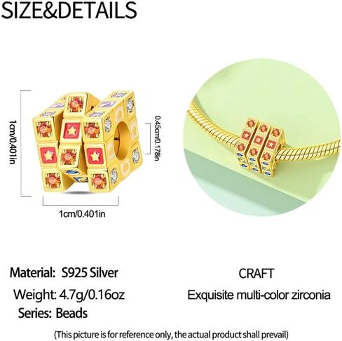 Gold Charms for Pandora Bracelets and Necklaces 925 Sterling Silver Bead charm for Women DIY Fashion Jewelry Gifts in Saudi Arabia