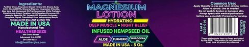 Magnesium Lotion for Sleep and Sore Muscles-Infused with Hemp, Turmeric & Moroccan Oil-–Magnesium Cream for Restless Legs & Leg Cramps-5 Oz. Made in USA in Saudi Arabia