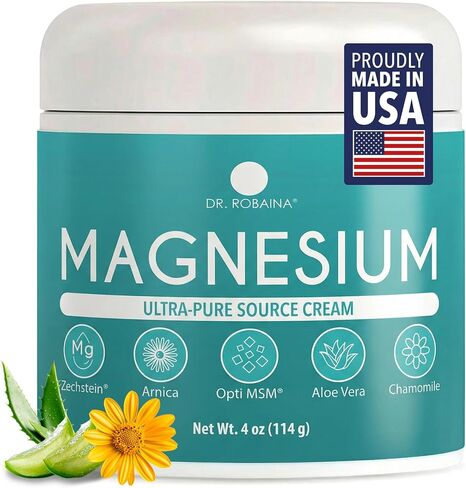 Dr. Robaina Magnesium Cream – Zechstein Magnesium Chloride with Arnica & OptiMSM for Post-Workout Muscle Comfort & Daily Wellness, 4 oz in Saudi Arabia