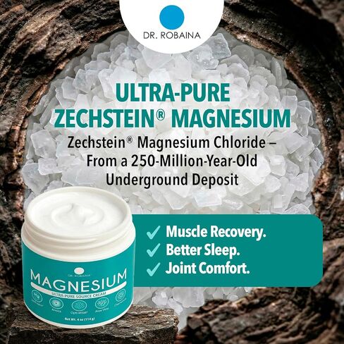 Dr. Robaina Magnesium Cream – Zechstein Magnesium Chloride with Arnica & OptiMSM for Post-Workout Muscle Comfort & Daily Wellness, 4 oz in Saudi Arabia