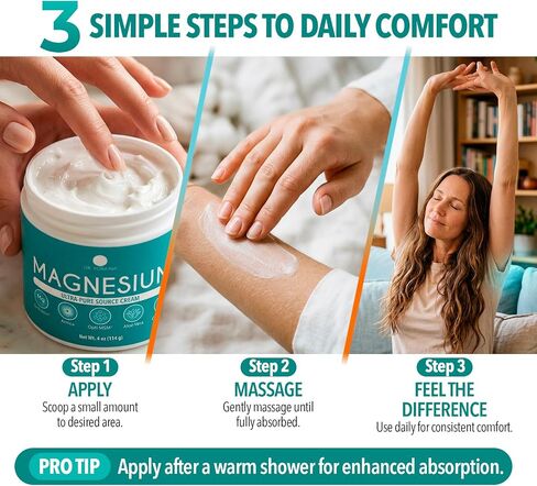 Dr. Robaina Magnesium Cream – Zechstein Magnesium Chloride with Arnica & OptiMSM for Post-Workout Muscle Comfort & Daily Wellness, 4 oz in Saudi Arabia