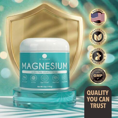 Dr. Robaina Magnesium Cream – Zechstein Magnesium Chloride with Arnica & OptiMSM for Post-Workout Muscle Comfort & Daily Wellness, 4 oz in Saudi Arabia