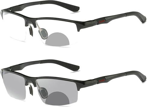 willochra Sports Transition Photochromic Bifocal Reading Glasses for Men Safety Glasses with Readers Wrap Around sunglasses in Kuwait
