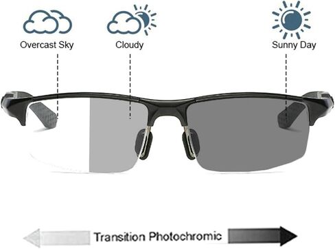 willochra Sports Transition Photochromic Bifocal Reading Glasses for Men Safety Glasses with Readers Wrap Around sunglasses in Kuwait