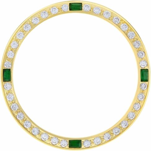 Ewatchparts Created Diamond Emerald Bezel Compatible With 36mm Rolex Men Datejust President Daydate Gold in Saudi Arabia