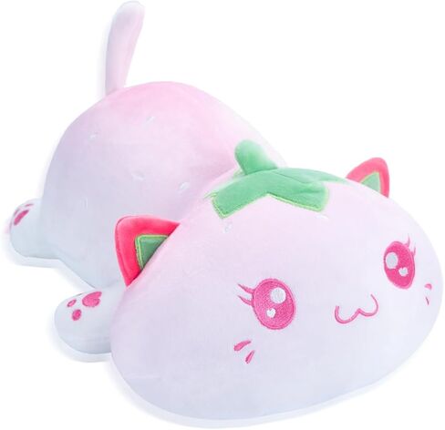 AIXINI 5 in 1 Plush Pillow Toys Set - Pink Salamander, Keji Pig, Bee, Strawberry, Panda, Cute Stuffed Animals Pillows for Kids, Soft Cartoon Bedroom Decor Gifts (Strawberry, Medium Size) in Saudi Arabia