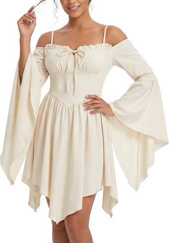 Sweetheart Neckline Renaissance Dresses for Women Vintage Fairy Tale Pirate Historical Costume Cottagecore Sundress in Saudi Arabia