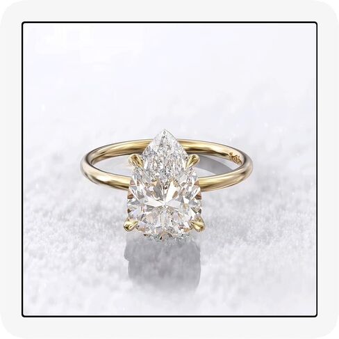 1CT/2CT/3CT Engagement Rings 925 Sterling Silver Pear Cut Cubic Zirconia CZ Wedding Promise Rings for Her Stunning Teardrop Wedding Bands for Women Size 5-9 in Kuwait
