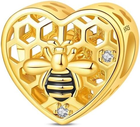 Gold Charms for Pandora Bracelets and Necklaces 925 Sterling Silver Bead charm for Women DIY Fashion Jewelry Gifts in Saudi Arabia