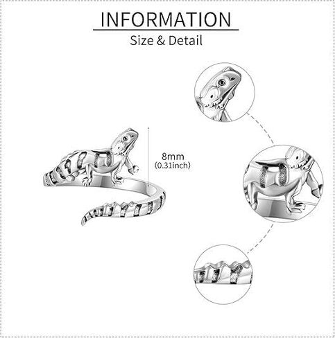 Bearded Dragon Rings for Women Cute Reptile Bearded Dragon Jewelry Gift for Women Mothers and Friends in Saudi Arabia