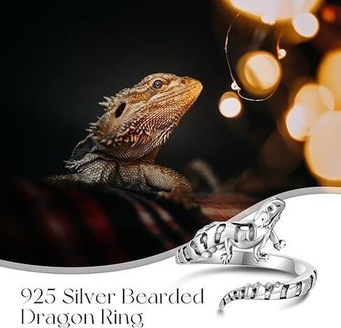Bearded Dragon Rings for Women Cute Reptile Bearded Dragon Jewelry Gift for Women Mothers and Friends in Saudi Arabia