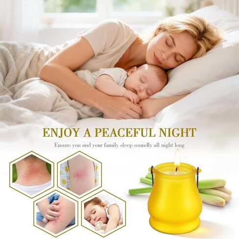 Citronella Candles Outdoor, 2 Pack 20oz Soy Wax Large Citronella Candles, 120 Hours Long Lasting Lemongrass Jar Candles Lantern for Patio Garden Camping Balcony Backyard Home, Summer Gift in Saudi Arabia