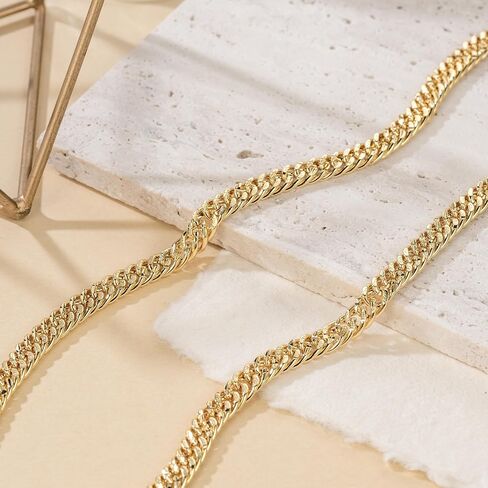 14K Gold Chain for Women Cuban Link Chain Chunky Necklaces for Women Men Trendy Luxury and Strong Cuban Chains for Mens Gold Chains Necklace 16,18,20,22,24 Inches (16in) in Saudi Arabia