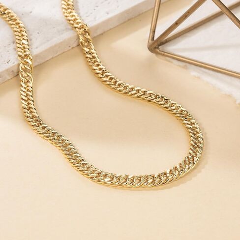 14K Gold Chain for Women Cuban Link Chain Chunky Necklaces for Women Men Trendy Luxury and Strong Cuban Chains for Mens Gold Chains Necklace 16,18,20,22,24 Inches (16in) in Saudi Arabia