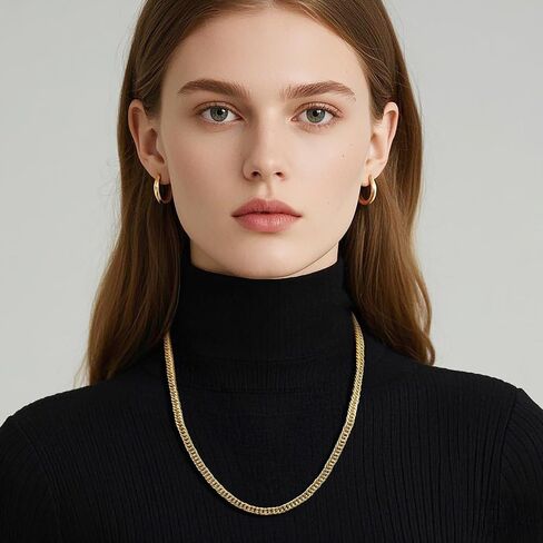 14K Gold Chain for Women Cuban Link Chain Chunky Necklaces for Women Men Trendy Luxury and Strong Cuban Chains for Mens Gold Chains Necklace 16,18,20,22,24 Inches (16in) in Saudi Arabia