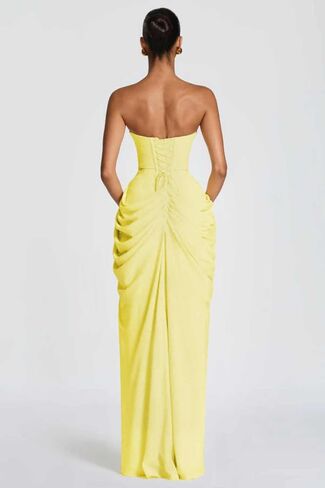 Mermaid Corset Prom Dresses 2026 Chiffon Bridesmaid Dresses for Women Pleated Formal Evening Dress with Slit in Kuwait