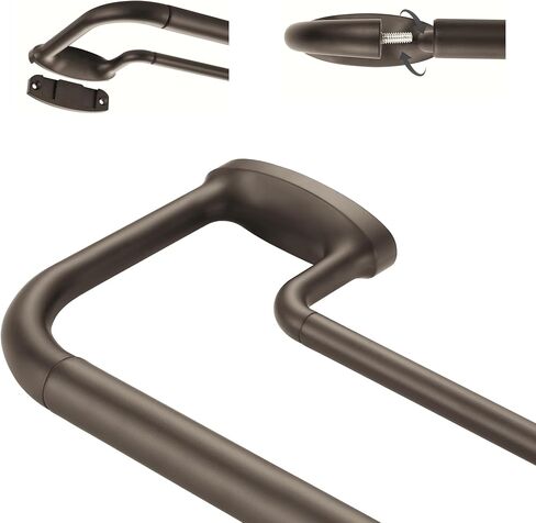 Double Curtain Rods, Wrap Around Curtain Rod for Windows, Internal Splicing 1'' Front and 5/8'' Back Adjustable Curtain Rod with Aluminum Finials and Brackets (Dark Bronze, 28-150") in Saudi Arabia