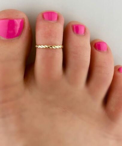 Toe Ring Gold Filled Braid Sized Fitted Round Non Adjustable Jewelry for The Toes in Saudi Arabia