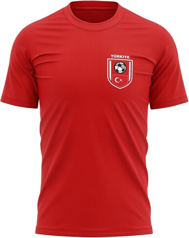 T�rkiye Football Shirt for Men, Turkey Football Jersey, Turkish Soccer Game Apparel in Kuwait