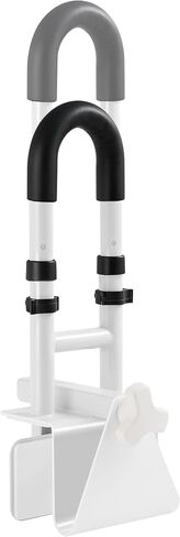 UNLICON Medical Adjustable Bathtub Safety Rail,Adjustable Grab Bars for Bathroom, Shower Handle for Seniors and Elderly, White in Kuwait