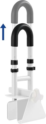 UNLICON Medical Adjustable Bathtub Safety Rail,Adjustable Grab Bars for Bathroom, Shower Handle for Seniors and Elderly, White in Kuwait