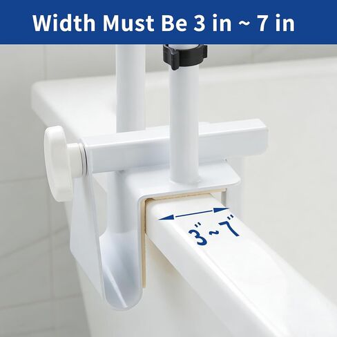 UNLICON Medical Adjustable Bathtub Safety Rail,Adjustable Grab Bars for Bathroom, Shower Handle for Seniors and Elderly, White in Kuwait