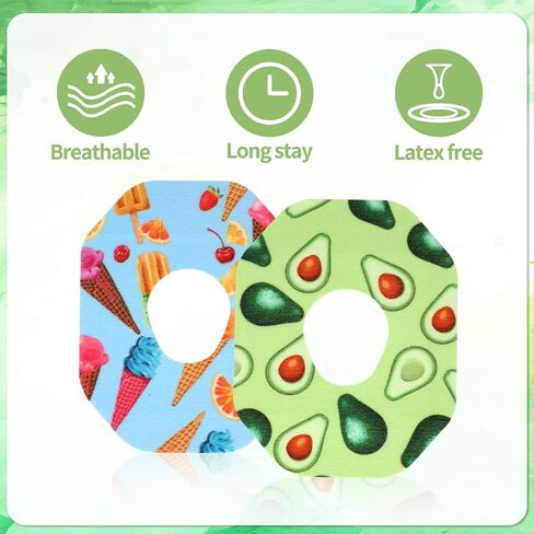 12 قطعة لاصقة فوق الرقع لـ Dexcom G7، أغطية مستشعر مقاومة للماء ذات طابع صيفي مع 6 رقع لاصقة قابلة للتنفس لملحقات Dexcom in Kuwait