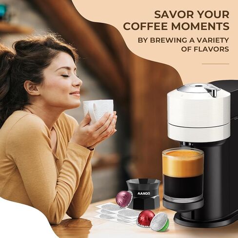 Reusable Nespresso Vertuo Pods Kit: Vertuo Refillable Pods for Faster Seal Nespresso Pods Vertuo Espresso VertuoPlus Coffee Capsules - with 100Pcs Aluminum Foil Seal Lids, Scoop and Lid Opener in Kuwait