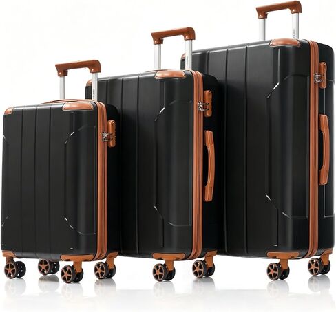Merax Luggage Set 3 Piece, Hard Shell Suitcase Set with Spinner Wheels, Lightweight and Durable, Telescoping Handle, Carry On Luggage for Business and Vacation Travel (Green) in Saudi Arabia