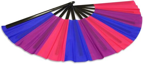 Flags Importer Bisexual X-Large Hand Fan - For Parties, Events, Raves, Indoor, Outdoor Use - 25" Wide Foldable Hand Fan Pride in Saudi Arabia