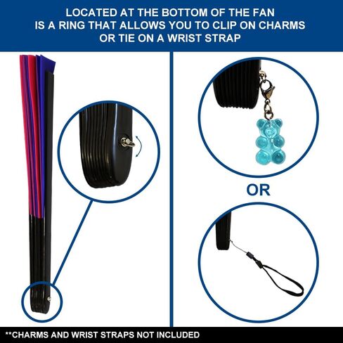 Flags Importer Bisexual X-Large Hand Fan - For Parties, Events, Raves, Indoor, Outdoor Use - 25" Wide Foldable Hand Fan Pride in Saudi Arabia