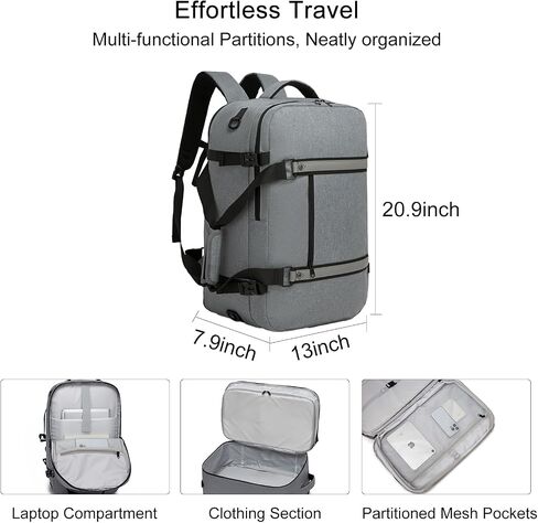 seyfocnia Convertible Travel Garment Bag for Men & Women, Multi-Pocket Travel Duffel Carry On Luggage Personal Item Business Suit Backpack in Kuwait