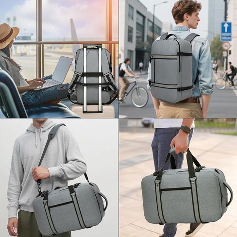 seyfocnia Convertible Travel Garment Bag for Men & Women, Multi-Pocket Travel Duffel Carry On Luggage Personal Item Business Suit Backpack in Kuwait