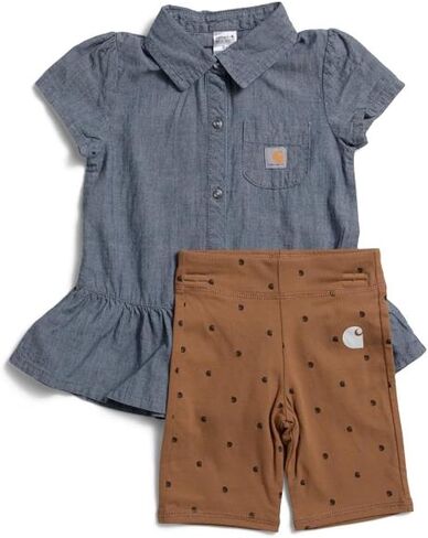 Carhartt baby-girls Short-sleeve Deer Shirt & Camo Print Legging Shorts Set in Kuwait