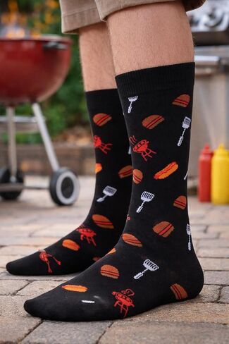 Funny Grilling Socks For Men, Great Grilling Gift Barbeque Guys, One Size in Saudi Arabia