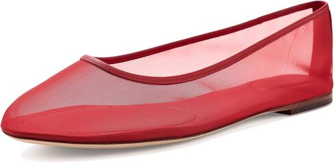 Lauren Ralph Lauren Jayna Leather-Trim Mesh Flats in Kuwait