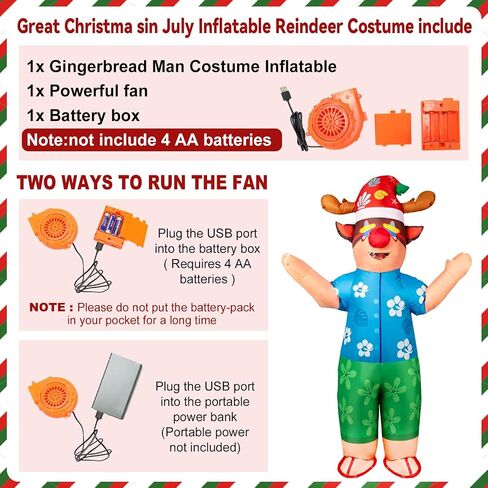 Christmas in July Inflatable Reindeer Costume Adult Men Blow Up Deer Elk Animal Costumes Funny Flamingo Summer Hawaiian Outfit Xmas Holiday Party Cosplay for Women Unisex in Saudi Arabia