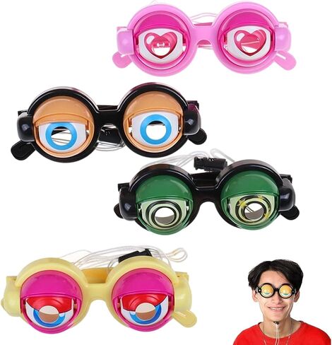 Kinetic Crazy Eyes Glasses, Crazy Eyes Glasses, 4PCS Funny Props Glasses With Blinking Eyeballs, Crazy Eye Glasses for Costume Parties, Pranks, Gag Gifts, Photo Props, Social Gatherings in Saudi Arabia