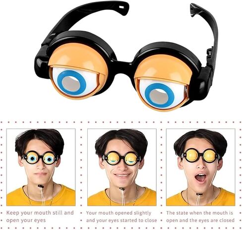 Kinetic Crazy Eyes Glasses, Crazy Eyes Glasses, 4PCS Funny Props Glasses With Blinking Eyeballs, Crazy Eye Glasses for Costume Parties, Pranks, Gag Gifts, Photo Props, Social Gatherings in Saudi Arabia