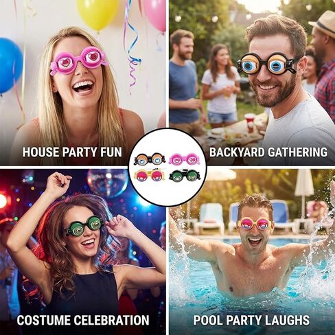 Kinetic Crazy Eyes Glasses, Crazy Eyes Glasses, 4PCS Funny Props Glasses With Blinking Eyeballs, Crazy Eye Glasses for Costume Parties, Pranks, Gag Gifts, Photo Props, Social Gatherings in Saudi Arabia